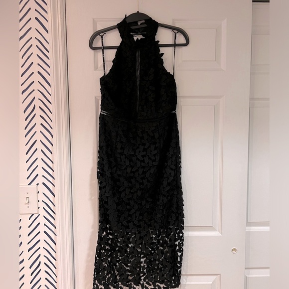 NWT Black Lace Floral Dress - Picture 2 of 6